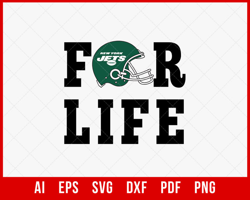 New York Jets for Life T-shirt Design SVG DXF Cut File for Cricut Digital Download