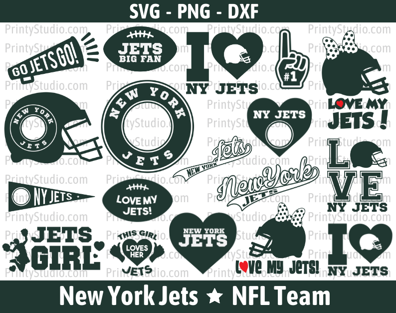 New York Jets SVG Files for Cricut and Silhouette, Jets Clipart & PNG Files