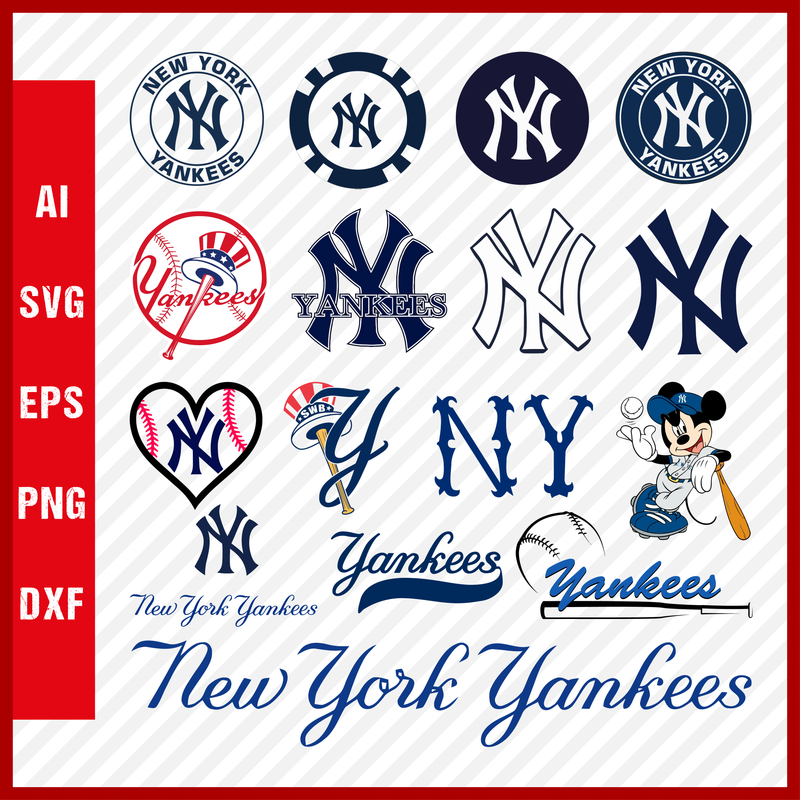 New York Yankees Mlb Svg Cut Files Baseball Clipart Bundle