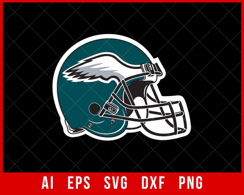 Eagles Helmet Clipart Sports Football Silhouette Cameo NFL SVG Cut File for Cricut Digital Download