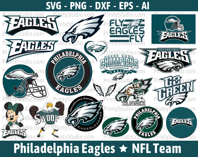 Philadelphia Eagles SVG Files for Cricut and Silhouette, Eagles Clipart & PNG Files