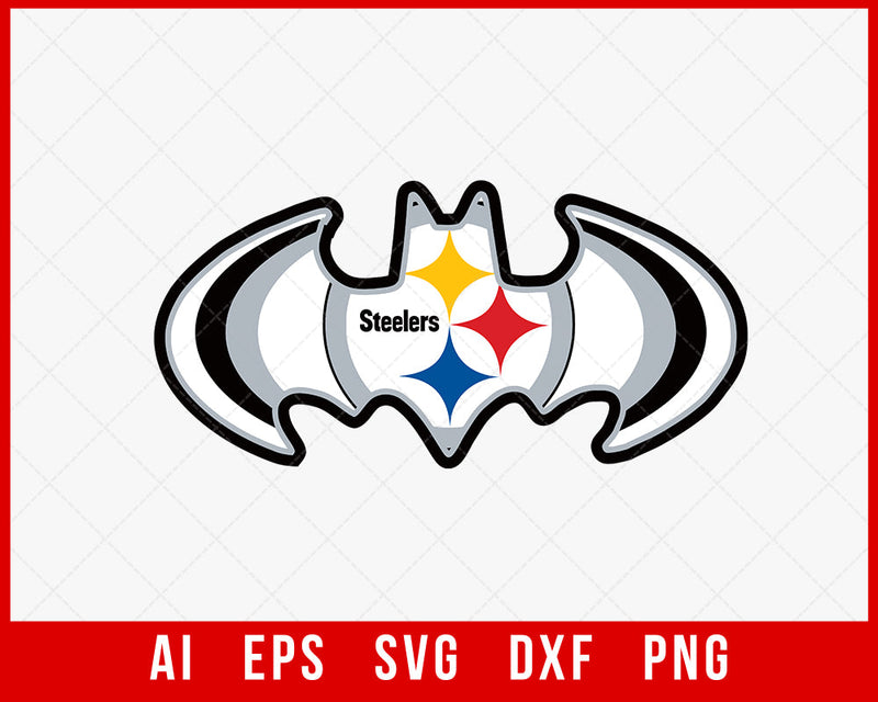 Pittsburgh Steelers Batman Logo Sticker Cutting NFL SVG Cut File for Cricut Digital Download