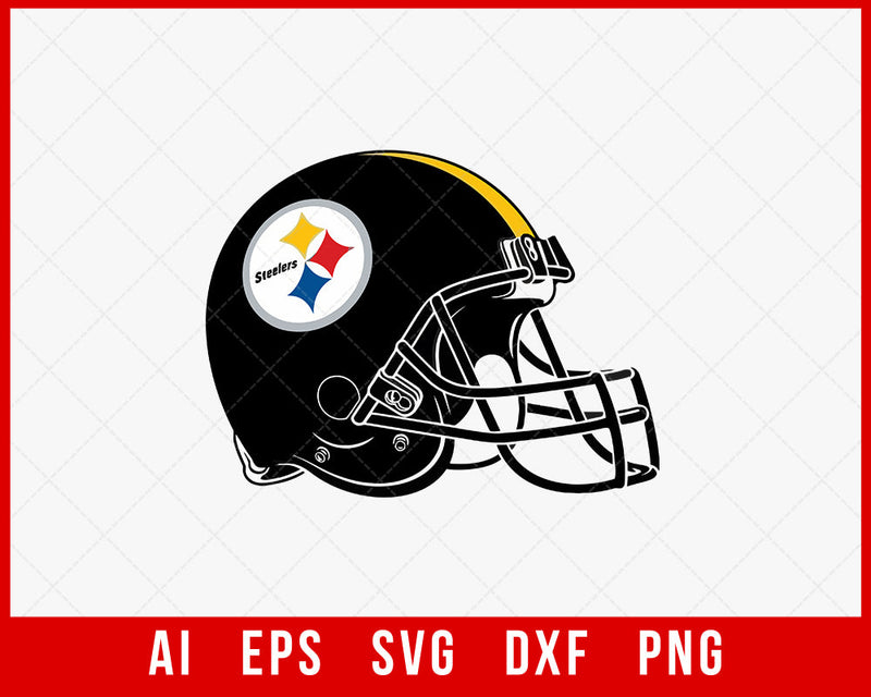 Pittsburgh Steelers Helmet Clipart Silhouette NFL SVG Cut File for Cricut Digital Download