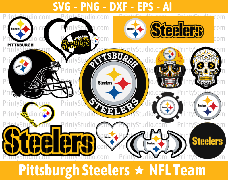 Pittsburgh Steelers SVG Files for Cricut / Silhouette, Pittsburgh Steelers Clipart & Cut Files