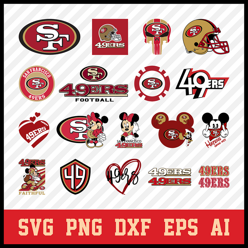 San Francisco 49ers Svg Bundle, 49ers Svg, San Francisco 49ers Logo, 49ers Clipart, Football SVG bundle, Svg File for cricut, Nfl Svg