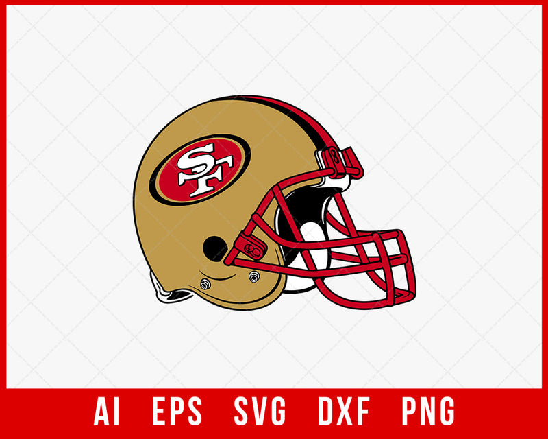 NFL San Francisco 49ers Helmet Clipart SVG Cut File for Cricut Digital Download