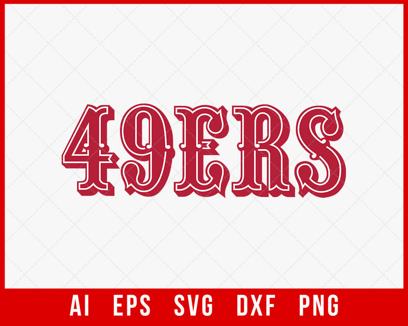 49ers Football Sticker Cutting NFL SVG Cut File for Cricut Digital Download
