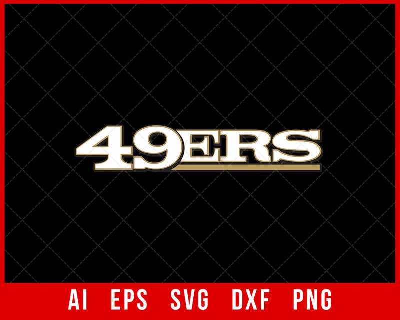 NFL Club 49ers Logo Clipart Silhouette SVG Cut File for Cricut Digital Download