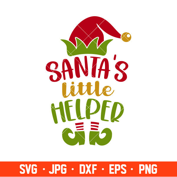 Santa’s Little Helper Svg, Santa Claus Svg, Christmas Svg, Cricut, Silhouette Cut File