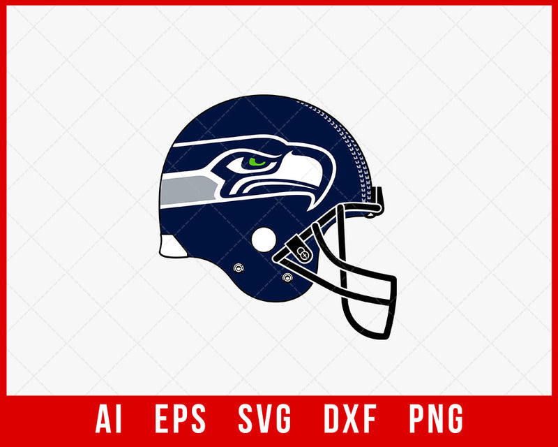 Seattle Seahawks Helmet Clipart SVG Cut File for Cricut T-shirt Digital Download