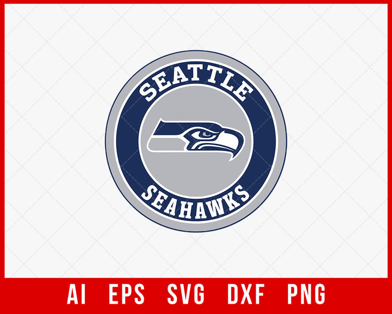 Seattle Seahawks Logo Clipart Silhouette Cameo SVG Cut File for Cricut T-shirt Digital Download