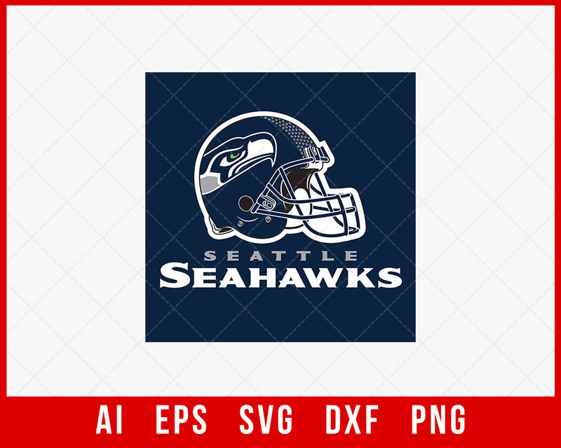 Seattle Seahawks Club Helmet Logo Clipart SVG Cut File for Cricut T-shirt Digital Download