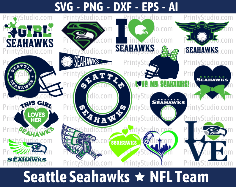 Seattle Seahawks SVG Files for Cricut and Silhouette, Seahawks Clipart & PNG Files