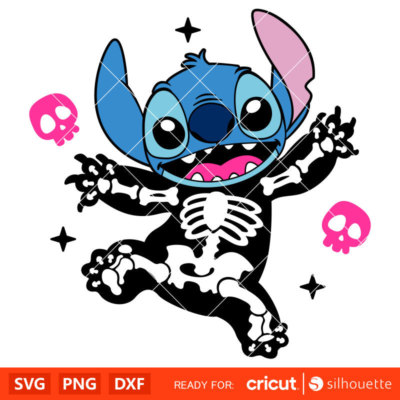 Skeleton Stitch Svg, Lilo &amp; Stitch Svg, Halloween Svg, Disney Svg, Cricut, Silhouette Vector Cut File