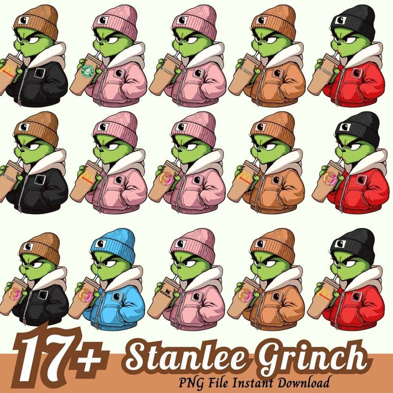 Stanlee Grinch Bundle PNG 17+ Christmas Grinch Boujee PNG Instant Download