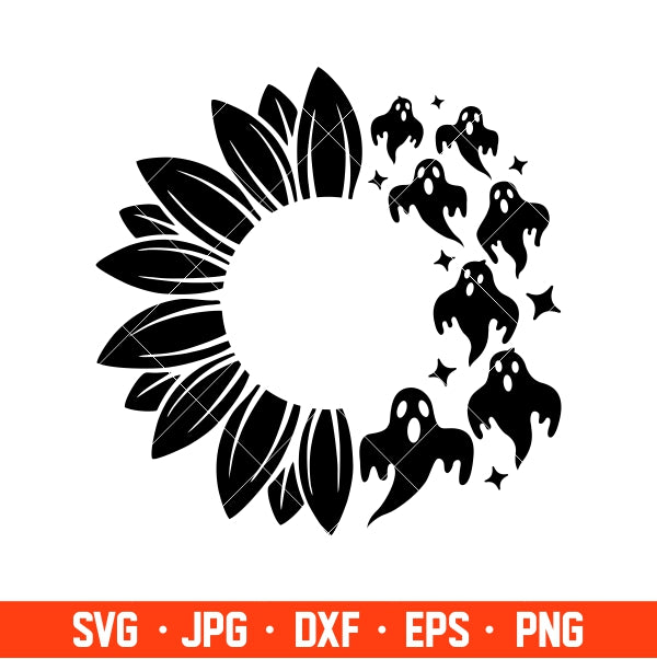 Sunflower Coffee Starbucks Svg, Halloween Svg, Ghost Svg, Cricut, Silhouette Vector Cut File