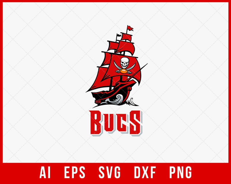 BUCS Buccaneers Team Logo Sticker Cutting NFL SVG Cut File for Cricut Digital Download