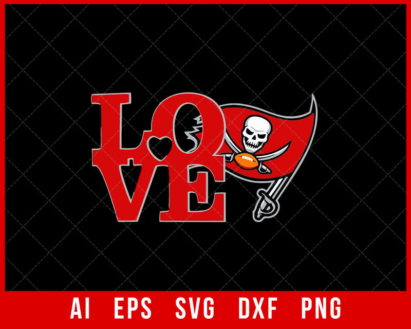 BUCKS Logo Love Sign Silhouette NFL SVG Cut File for Cricut Digital Download