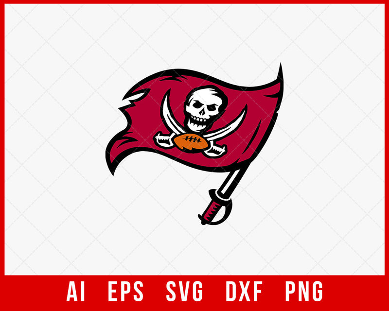 Tampa Bay Buccaneers Flag SVG Silhouette NFL SVG Cut File for Cricut Digital Download