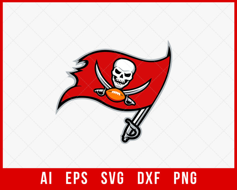 Tampa Bay Buccaneers Football Clipart Silhouette SVG Cut File for Cricut Digital Download