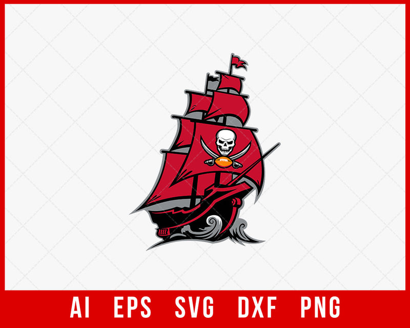 Buccaneers Football Logo Sticker Cutting SVG Cut File for Cricut Digital Download