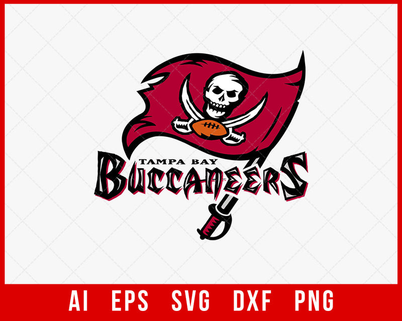 Tampa Bay Buccaneers Team Logo Silhouette NFL SVG Cut File for Cricut Digital Download