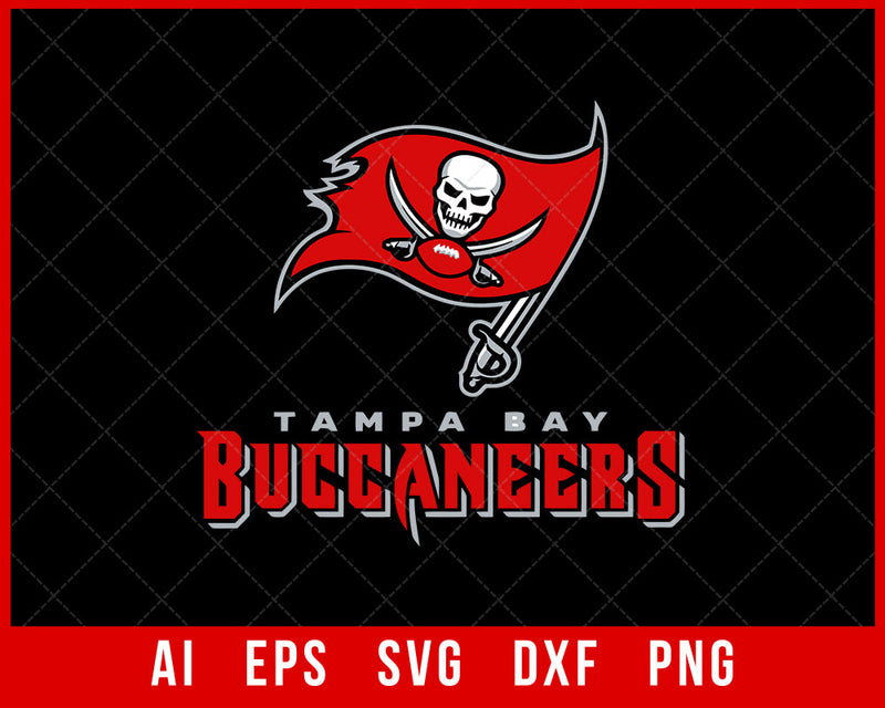 Tampa Bay Buccaneers Logo Football Clipart Silhouette SVG Cut File for Cricut Digital Download