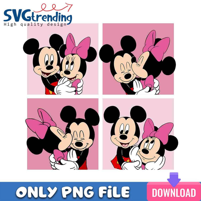 Mickey And Minnie Couples PNG Magical Valentine PNG Instant Download