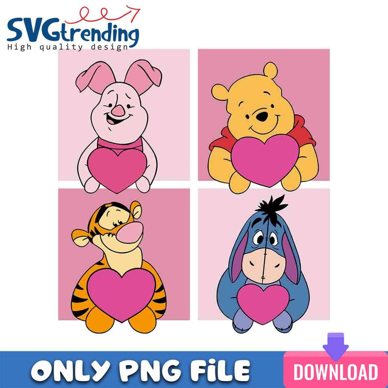 Valentines Bear PNG Winnie The Pooh PNG Instant Download