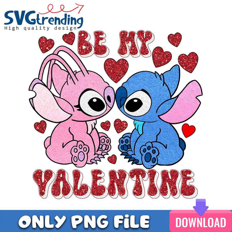 Be My Valentine Stitch PNG Love Stitch Angel PNG Instant Download