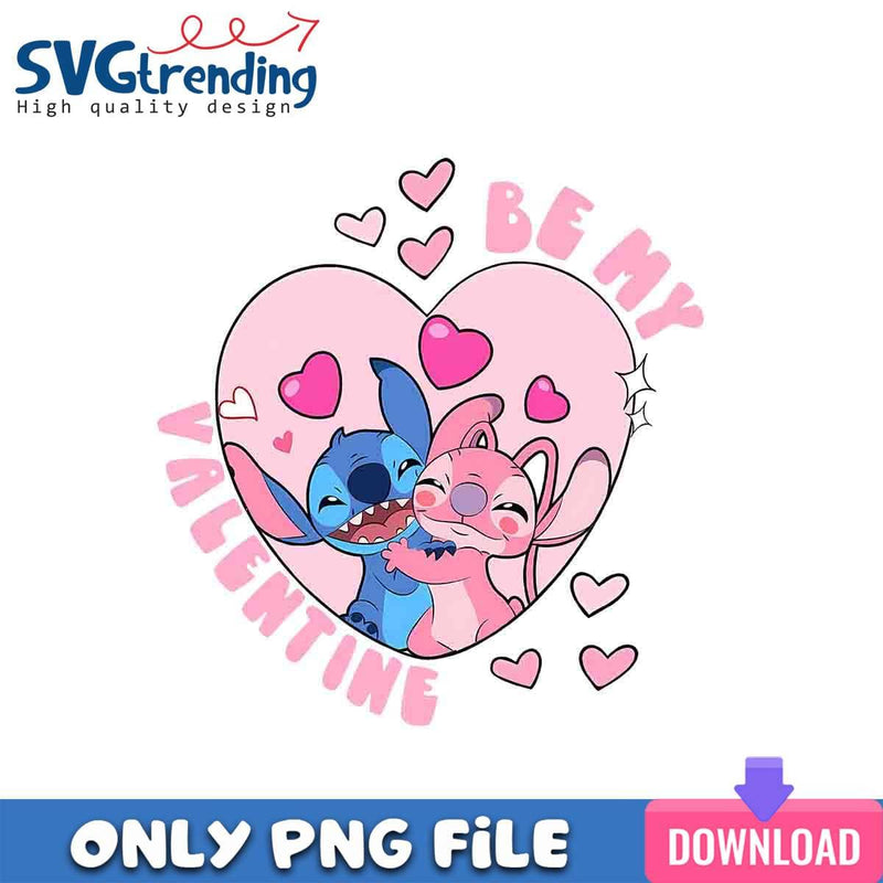 Be My Valentine Stitch PNG  Stitch And Angle PNG Instant Download