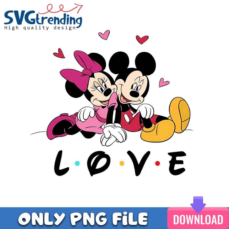 Disney Couple Valentine PNG Mickey Minnie Kiss PNG Instant Download