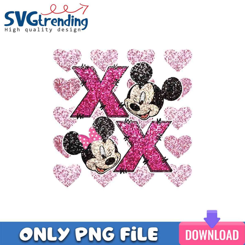 Glitter Mickey XOXO PNG Mickey Valentine’s PNG Instant Download