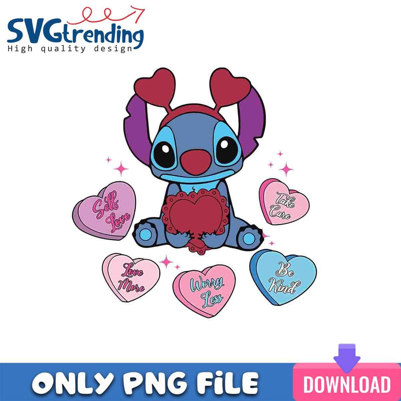 Be Kind Stitch PNG Stitch Valentine PNG Instant Download