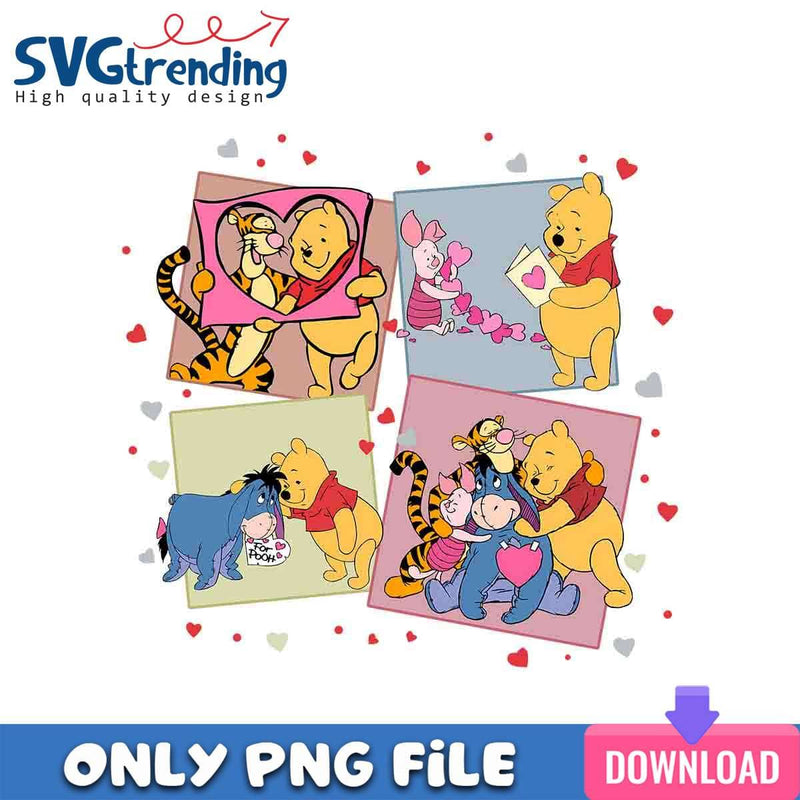 Winnie The Pooh Valentine PNG Pooh And Friends PNG Instant Download