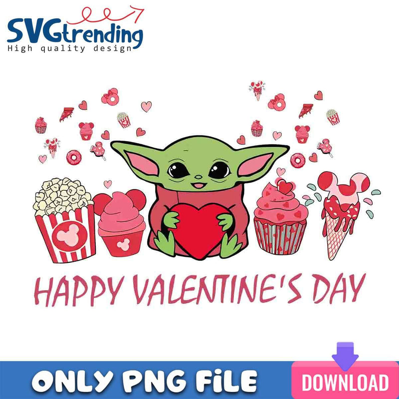 Valentine’s Baby Yoda PNG Funny Valentine PNG Instant Download