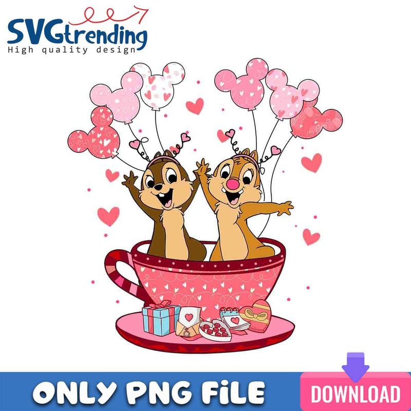 Chip And Dale Love PNG Squirrel Valentine PNG Instant Download