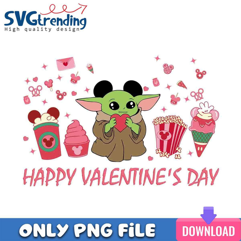 Baby Yoda Valentine PNG Valentine Snacks PNG Instant Download