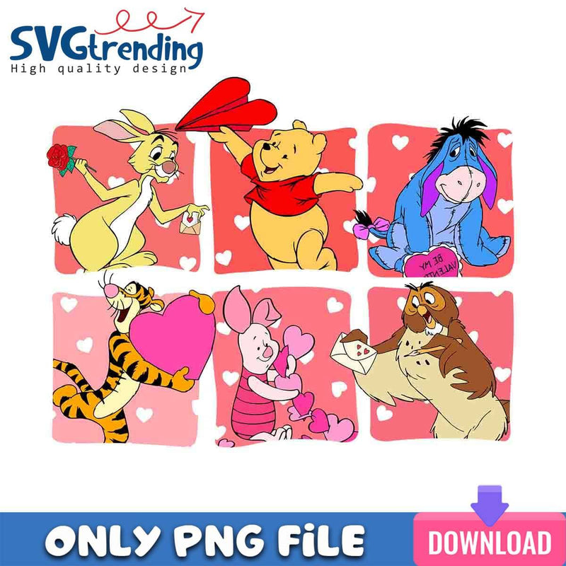 Magical Disney Valentine PNG Winnie The Pooh Love PNG Instant Download