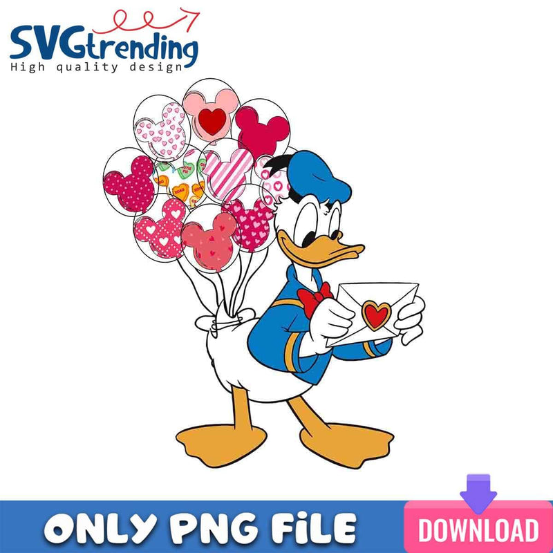 Donald Valentine PNG Donald With Balloon PNG Instant Download