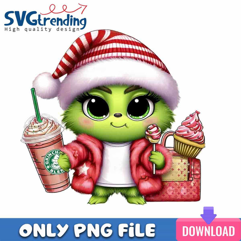 Baby Grinch Coffeemas PNG Bougie Coffee PNG Instant Download