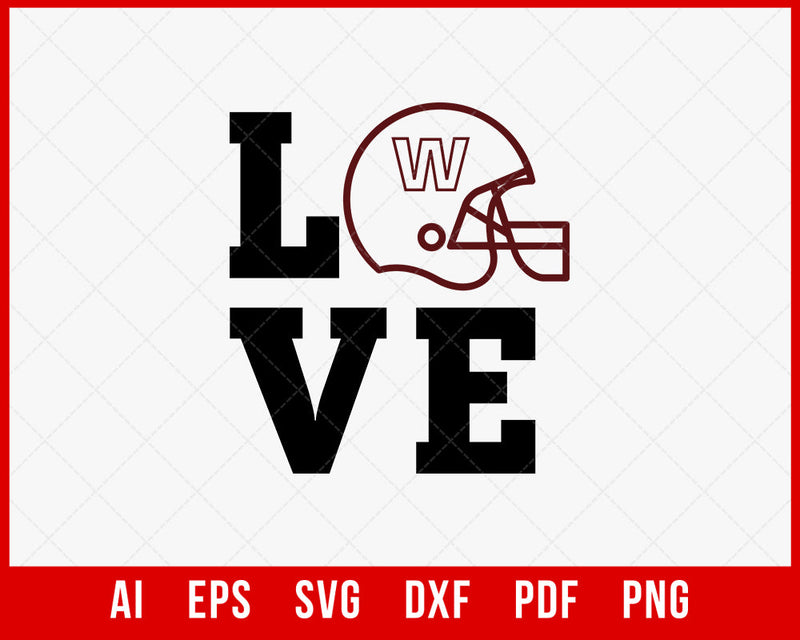 Washington Football Lover T-shirt Design SVG File for Cricut Maker and Silhouette Cameo Digital Download
