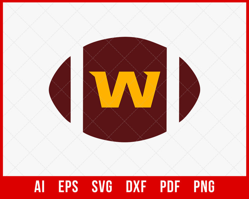 Washington Football Clipart SVG File for Cricut Maker and Silhouette Cameo Digital Download