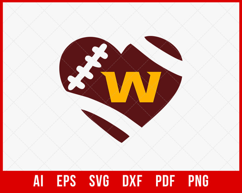 Washington Football Love Sign SVG File for Cricut Maker and Silhouette Cameo Digital Download