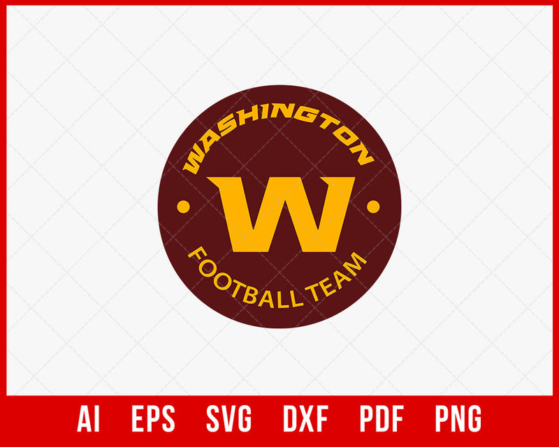 Washington Football Logo SVG File for Cricut Maker and Silhouette Cameo Digital Download