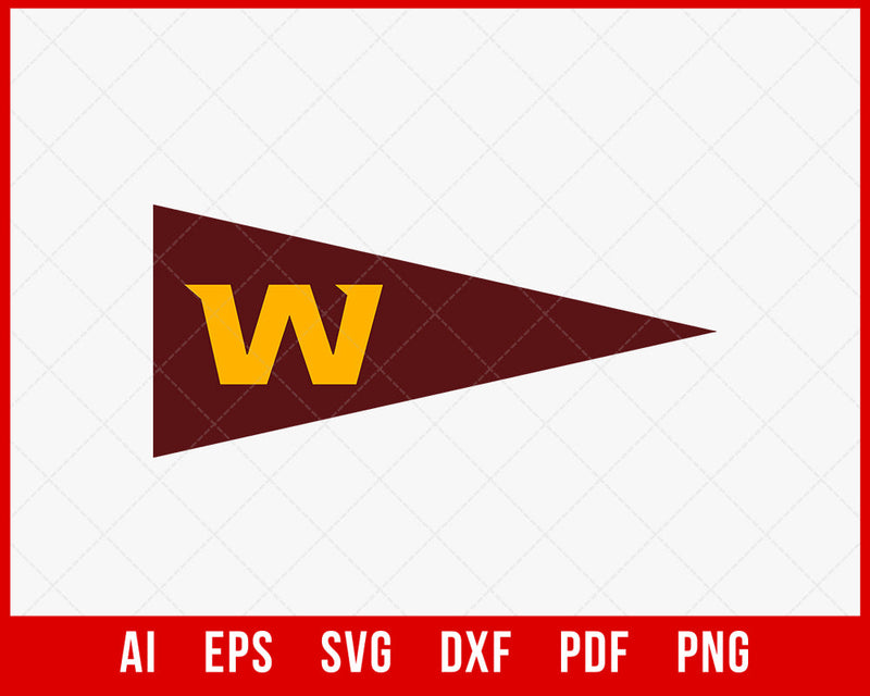 Washington Football Logo Outline SVG File for Cricut Maker and Silhouette Cameo Digital Download