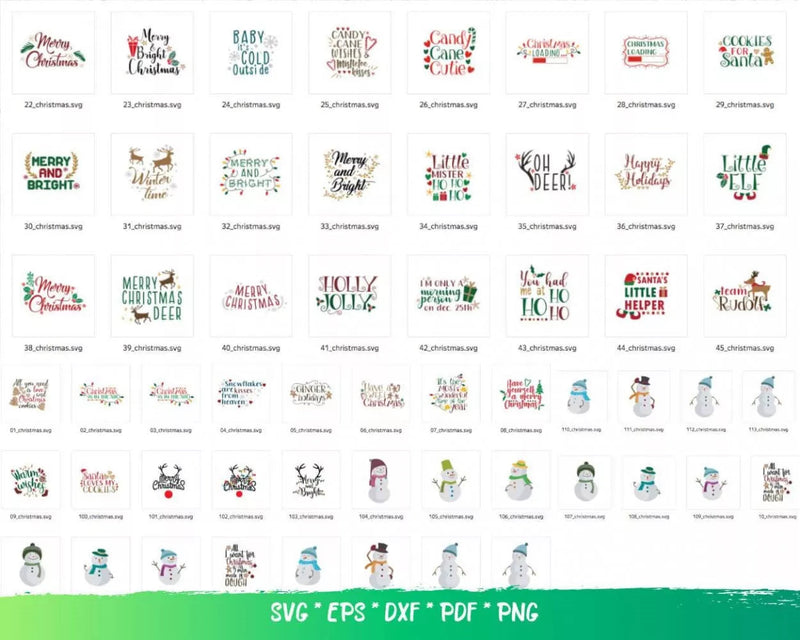 Christmas Svg Files for Cricut and Silhouette - These clipart images can be used for a wide variety of items.