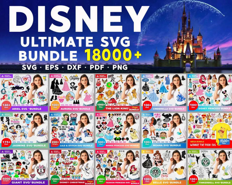 Disney SVG Files for Cricut / Silhouette, Disney Clipart & Cut Files