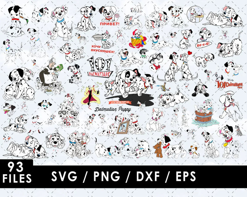 Dalmatians SVG Files for Cricut and Silhouette, 101 Dalmatians Clipart & PNG Files