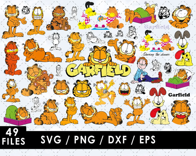 Garfield SVG Files for Cricut and Silhouette, Garfield Clipart & PNG Files